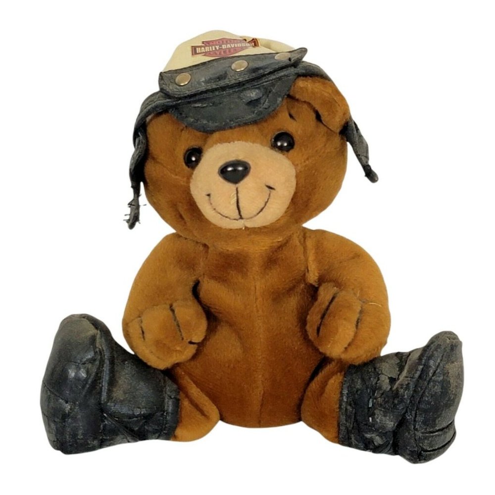 Harley Davidson Teddy Bear Vintage 1998 Tiny Plush Biker 5.5" - Picture 1 of 11